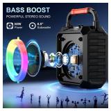 HWWR Karaoke Machine, Pro Karaoke Speaker with 2 Wireless Microphones, Portable Design 5.3 Bluetooth for Adults Kids Gifts with DJ Lights for Home Party, Outdoor Events, Supports FM/USB/AUX/REC/TF