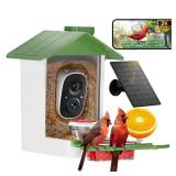 Bird Feeder with Camera 2K HD AI Smart Identify BirdSpecies Solar Panel Outdoors Birdhouse with Cam, Instant Arrival Alerts, Capture BirdVideo, Gifts for Mom Dad