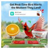 Bird Feeder with Camera 2K HD AI Smart Identify BirdSpecies Solar Panel Outdoors Birdhouse with Cam, Instant Arrival Alerts, Capture BirdVideo, Gifts for Mom Dad