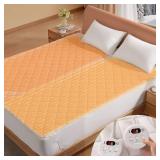 Heated Mattress Pad Queen Size,Dual Control Electric Mattress Pad, 60 x 80,Fast Heating Bed Warmer with 6 Heating Levels & 10H Auto Off,Fit Up to 21 Deep Pocket,ETL & FCC certified,Machine Washable