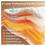 Heated Mattress Pad Queen Size,Dual Control Electric Mattress Pad, 60 x 80,Fast Heating Bed Warmer with 6 Heating Levels & 10H Auto Off,Fit Up to 21 Deep Pocket,ETL & FCC certified,Machine Washable