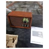 Victrola Willow Retro Wood Bluetooth Radio with Built-in Speakers: Elegant & Vintage Design, Rotary AM/FM Tuning Dial, Bass & Treble Control, Wireless Streaming (Walnut)