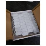 The Tiles Plaza 10-Sheet Peel and Stick Backsplash, 12 x 11.5 White Long Hexagon Self-Adhesive Wall Tile, Stone Composite Stick On Decorative Mosaic Tile for Kitchen Bathroom Fireplace