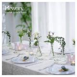 Glass Bud Vase Set of 12 - Hewory Small Vases for Flowers, Clear Bud Vases in Bulk, Cute Glass Vases for Centerpieces, Mini Floral Vase for Wedding, Events, Home Decor, Table Centerpiece