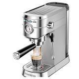 CASABREWS CM5418 Espresso Machine 20 Bar, Compact Espresso Maker with Steam Milk Frother, Stainless Steel Coffee Machine with 34oz Removable Water Tank for Cappuccino, Gift for Women or Men, Silver