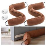 Gisafai 2 Pcs 36 Inch Long Door Draft Stopper Under Door Draft Noise Wind Stopper for Home Balcony Office, Brown