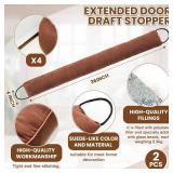 Gisafai 2 Pcs 36 Inch Long Door Draft Stopper Under Door Draft Noise Wind Stopper for Home Balcony Office, Brown