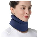Neck Brace for Neck Pain and Support - Soft Cervical Collar for Sleeping in Bed, Snoozing, Sleeping Upright, Anti-Snoring, Sleep Apnea for Women & Men (Blue, Comfort Version, Medium) - Retail: $19"