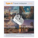 UK Adapters for Travel 2 Pack, TESSAN Type G US to UK Plug Adapter with 4 Outlets 3 USB Charger(1 USB C Port), Power Adaptor for USA to Ireland Scotland Dubai Hong Kong England British Kenya London - 