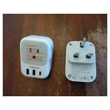 UK Adapters for Travel 2 Pack, TESSAN Type G US to UK Plug Adapter with 4 Outlets 3 USB Charger(1 USB C Port), Power Adaptor for USA to Ireland Scotland Dubai Hong Kong England British Kenya London - 