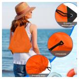 2Pcs Drawstring Bags Bulk Drawstring Backpack Orange Black String Backpack Cinch Sack Sport Gym Backpack Bags for Yoga Traveling Outdoor Sports - Retail: $6