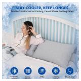 Cooling Pillowcases Queen Size - Double Side Q-Max 0.439 Cooling Fiber for Pillow Protector, Breathable Cold Pillow Cover for Hot Sleeper Night Sweat, Hidden Zipper, 2 Pack (20x30", Grey) - Retail: $2