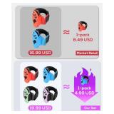 Wristband for Just-Dance 2026 2025 2024 2023 Nintendo Switch/ for Zumba Burn It Up, Band for Joy-Con Grip, Adjustable Wrist Strap for Adult Teens and Kids, Skin-Kindly (Black Black/ Red Blue) - Retail