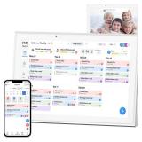 10.1 Digital Calendar & Smart Touchscreen Planner, Electronic Calendar with Chore Chart for Family Schedules & Meal Planning, Wall Mountable Digital Photo Frame, Gifts for Women Men (White) - Retail: 