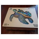 Wooden Jigsaw Puzzles for Adults Teens Kids, Parent and Child Sea Turtle Wood Puzzle, 200 Pieces Unique Animal Shaped Puzzle, Fun Challenging Family Games, 11.49 x 9.65", Gift Box Included - Retail: $