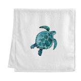 ALAZA Ocean Turtle Hand Towels for Bathroom Set of 2, Fingertip Towel Face Towel, Cotton Soft Absorbent Decorative Bath Towels 15.5x29.5 inch - Retail: $25