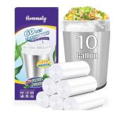 10 Gallon 60pcs Medium Clear Trash Bags Strong Clear Garbage Bags, Bathroom Trash Can Bin Liners, Plastic Bags for Office Home Kitchen, Waste Basket Liner, Fit 30 Liter, 10 Gal(10G60-Clear) - Retail: 