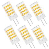 G4 LED Bulb 4W 3000K Warm White 12V AC/DC T3 JC Type Bi-Pin 20-35W Halogen Equivalent Non-dimmable for Outdoor Landscape Lighting Deck Stair Step Path Lights, Home Lighting, 6 Pack - Retail: $15