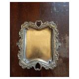 Small Antique Trinket Dish Vintage Gold Metal Jewelry Tray, Ring Holder-5.3 x 3.5 x 1.2 inches - Retail: $10