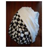 Racing Theme Birthday Baby Shower Party Arch Backdrop Cover, Double Sided Curved Top Elastic Spandex Background (6x3ft,Black and White Check) - Retail: $34