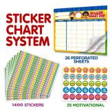 Behavior Reward Chart System - Pad with 26 Chore Charts for Kids, 2800 Stickers to Motivate Responsibility & Good Habits - Retail: $12
