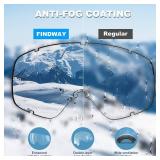 Ski Goggles OTG - Over Glasses Snow/Snowboard Goggles for Men, Women & Youth - 100% UV Protection - Retail: $30