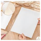 50 Sheets Watercolor Paper 8.5 x 11inch, 160 GSM Deckled Edge Paper Rough/Textured Handmade Paper for Wedding Invitations, Cards, Crafts - Retail: $15