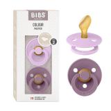 BIBS Pacifiers 6-18 Months | Colour Collection 2-Pack | BPA-Free Anatomical Natural Rubber Nipple | Made in Denmark | Violet Sky/Mauve Color Pacifier - Retail: $16