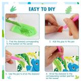 4 Pcs Dinosaur Diamond Art Kits for Kids, Jungle Safari Animal DIY Creative Diamond Art Sticker Craft by Number for Adults Beginner, Full Round Drill Gem Art for Home Wall Decor - Retail: $14