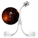 1 Pcs 2 in 1 Light Socket to Plug Adapter, Convert E26/E27 Bulb Socket to 2 Pieces 3 Prong Outlet with Extension Cord, Flexible Light Bulb Socket Converter Suitable for Porch Patio Garage Use (White) 