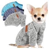 3 Pack Dog Sweaters for Small Dogs Girl Boy Winter Fleece Clothes Warm Soft Dog Sweatshirt Outfit for Dogs Cats Pet Apparel - Retail: $12