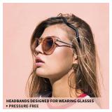 Sunglasses Headband for Women Wavy Thin Tortoise Shell Headbands Comfortable No-pressure Fashion Headbands Non-slip Headband for Glasses Wearers Hair Accessories - Retail: $10