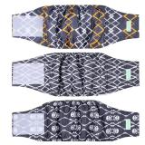Washable Male Dog Belly Band (Stylish Pattern)- Pack of 3 - Washable Male Dog Belly Wrap, Dog Diapers Male (Black Geometric, Medium) - Retail: $17