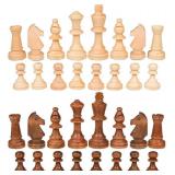 2 in 1 Chess Pieces Wood Chess Pieces + Checker Pieces Without Board (3.5 inches) - Retail: $15