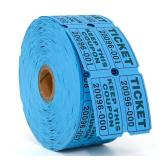 Raffle Tickets Double Rolls 1000 Per Roll 50/55 Raffle Tickets for Events, Carnivals, Entry, Class Reward, Prizes(Blue) - Retail: $8