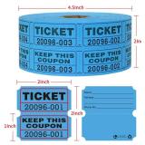 Raffle Tickets Double Rolls 1000 Per Roll 50/55 Raffle Tickets for Events, Carnivals, Entry, Class Reward, Prizes(Blue) - Retail: $8