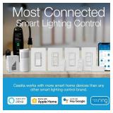 Smart Dimmer Light Switch for Caseta Lighting (Lutron Smart Hub Required), for LED Lights, 150W, Single-Pole/3-Way, No Neutral, Gray (DVRF-6L-GR) - Retail: $70