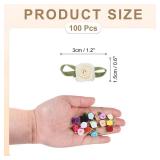 100pcs Beige Polyester Ribbon Roses 5/8x1-3/16" Mini Roses for Crafts, Home Decor & DIY Projects - Retail: $8"