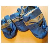 Dog Shoes Dog Boots & Paw Protector, Anti-Slip Sole Winter Dog Booties with Reflective Straps Dog for Small Medium Dogs 4PCS (Blue, Size 7: 2.16(Width)) - Retail: $10"