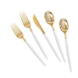 60 PCS Gold Plastic Silverware, Gold Silverware Disposable, Disposable Utensils Heavy Duty, Plastic Cutlery Set,Includes:20 Knives, Forks and Spoons for Party, Birthday, Wedding - Retail: $18
