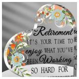 Retirement Gifts for Women Men May You Be Proud Keepsake and Paperweight Retirement Plaque Inspirational Farewell Gifts for Retired Teacher Police Firefighter(Orange Floral Heart) - Retail: $5