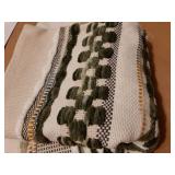 Pack of 2 Boho Decorative Throw Pillow Covers 18x18 Farmhouse Cushion Case Striped Chenille Pillow Cases Square Pillow Covers Accent Neutral Pillowcase for Sofa Couch Bed, Olive Green Stripe - Retail: