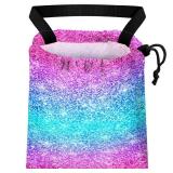 Car Trash Bag Hanging Back of Seat Waterproof Small Cute Printed One-handed Strap Drawstring Garbage Bags for Car-Glitter Pink - Retail: $10
