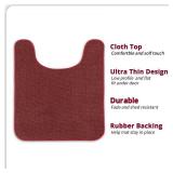 Toilet Rugs U Shaped Bathroom Rug, Machine Washable Non Slip Quick Dry Super Absorbent Ultra Thin Toilet Mats for Bathroom Toilet.Red,1
