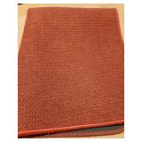 Toilet Rugs U Shaped Bathroom Rug, Machine Washable Non Slip Quick Dry Super Absorbent Ultra Thin Toilet Mats for Bathroom Toilet.Red,1