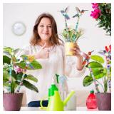 6 Sets Hummingbird Diamond Painting Art Garden Stakes with Colorful Beads, Hummingbird DIY Garden Stakes Crafts Diamond Art Kits for Adults Christmas Spring Bonsai Pot Plant Garden Decor - Retail: $15