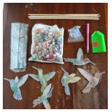 6 Sets Hummingbird Diamond Painting Art Garden Stakes with Colorful Beads, Hummingbird DIY Garden Stakes Crafts Diamond Art Kits for Adults Christmas Spring Bonsai Pot Plant Garden Decor - Retail: $15