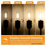 E12 Edison LED Light Bulbs 40 Watt Equivalent Candelabra, Dimmable 2700K Warm White T6 Clear LED Bulbs 4W 400lm Vintage T25 for Chandelier Ceiling Fan, Tubular Small Filament Bulbs, 6 Packs - Retail: 