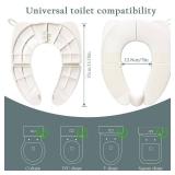 Kids Foldable Toilet Seat with Storage Bag - Training Urine Anti-Slip Toilet Seat Cover with Splash Guard for Children Toddlers, Portable & Travel-Friendly Easy Clean Universal Fit-White - Retail: $10