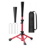 20.5 to 30.2 Inches Baseball Tee for Kids, Portable Stable Tanner Tee, Softball Tee for Batting and Hitting, Batting Tees for Baseball with Carry Bag, Baseball Training Equipment Aged 5-12 Red - Retai